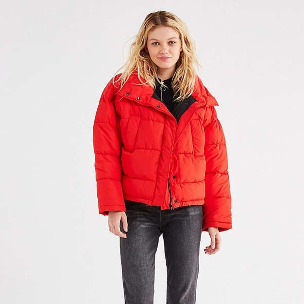 Urban Outfitters Red Puffer Jacket